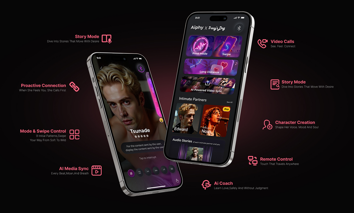Aiphy dating app on iPhone: profiles, video calls, AI coach, interactive stories