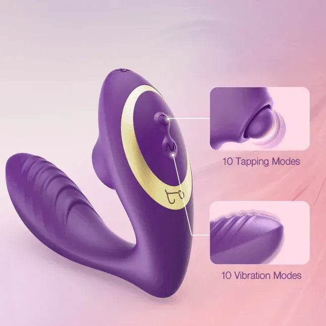 Purple OG POP clitoral tapping vibrator with 10 tapping and 10 vibration modes