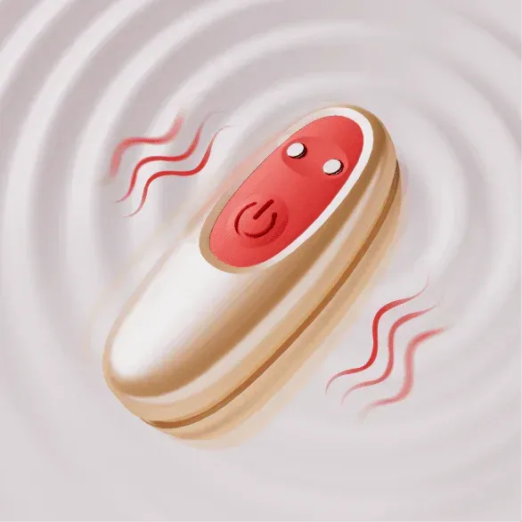 Red and gold remote-controlled silicone couple interactive kit with vibration waves