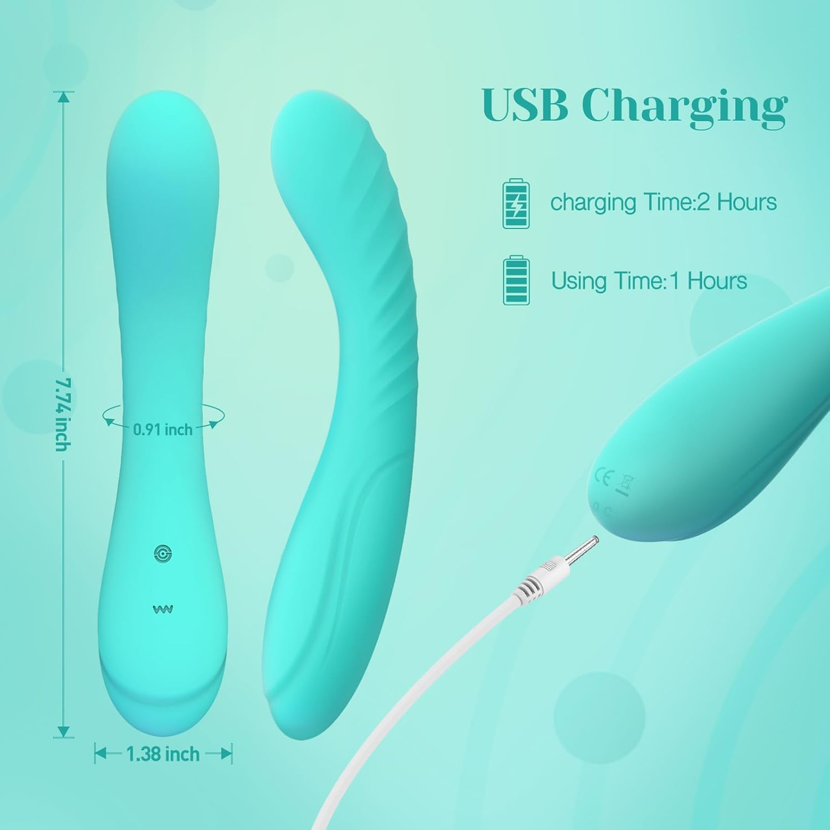 G Vibe G Spot Dildo Vibrator Teal-3