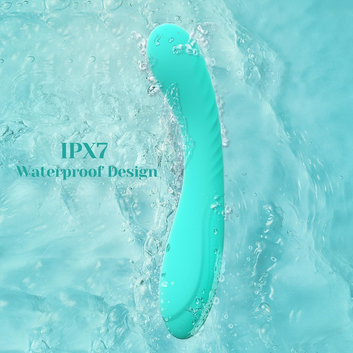 Teal G Spot dildo vibrator with IPX7 waterproof design