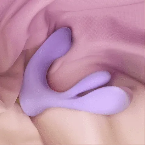 Purple wearable swing vibrator for dual clitoral and vaginal stimulation
