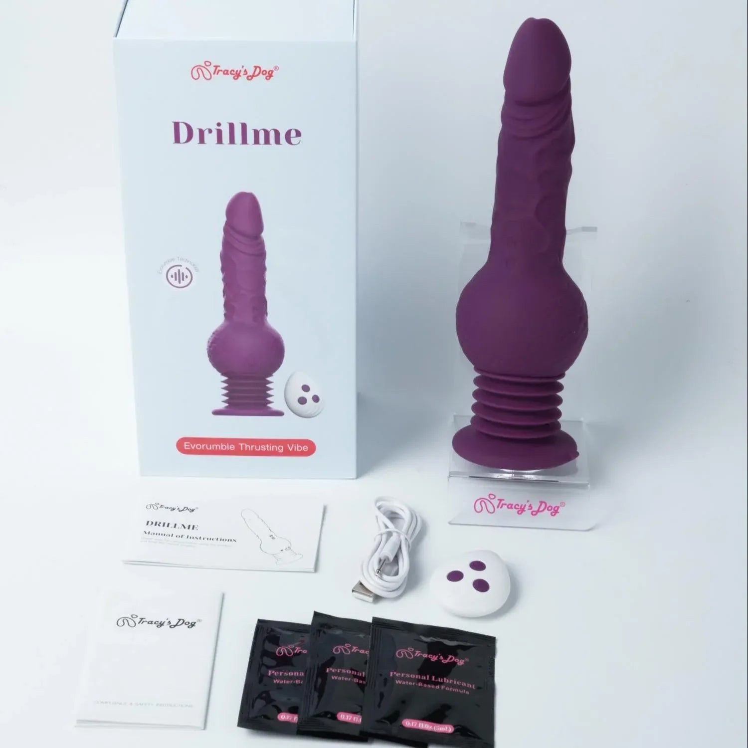 Drillme Thrusting Dildo | Purple Silicone, Dual Pleasure Drillme Thrusting Dildo | Purple Silicone, Dual Pleasure