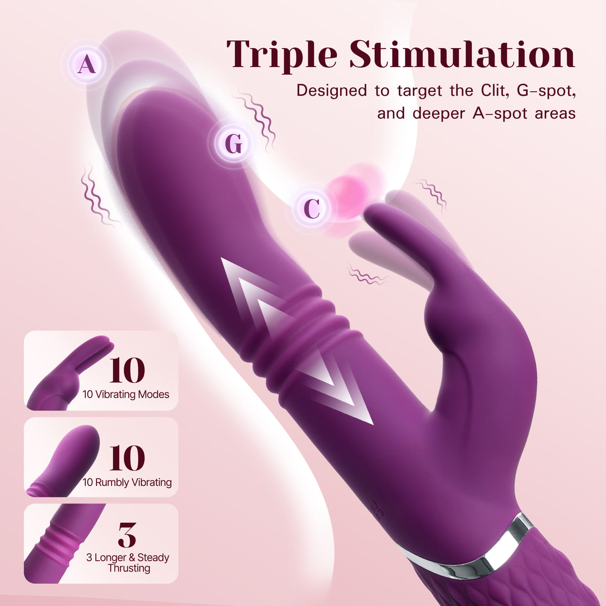 Evohare 3 in 1 G Spot Rabbit Vibrator-4