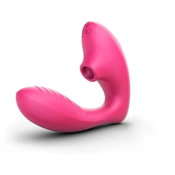 OG Red clitoral sucking vibrator with curved ergonomic design and suction function.