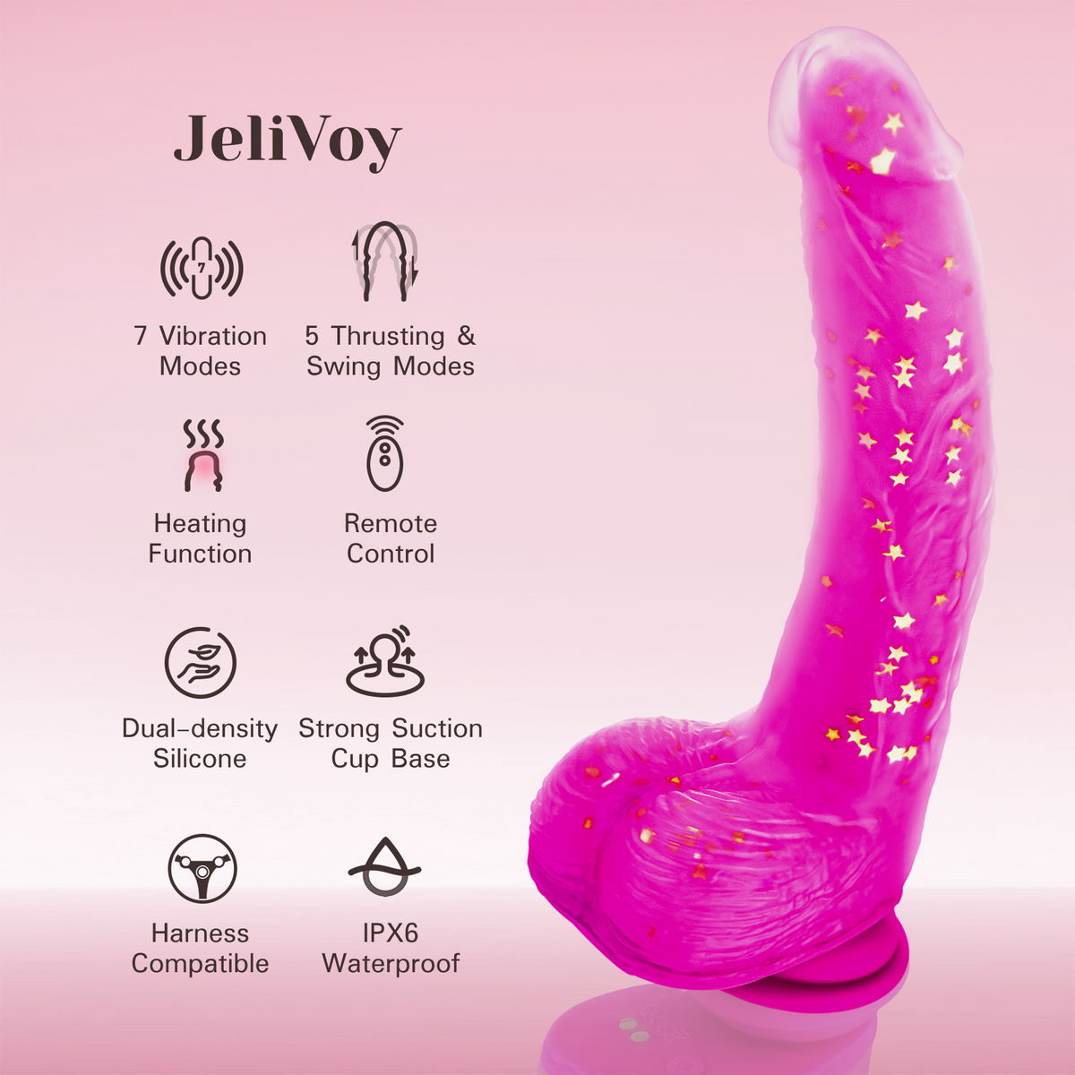 Vibrador consolador de empuje JeliVoy-5