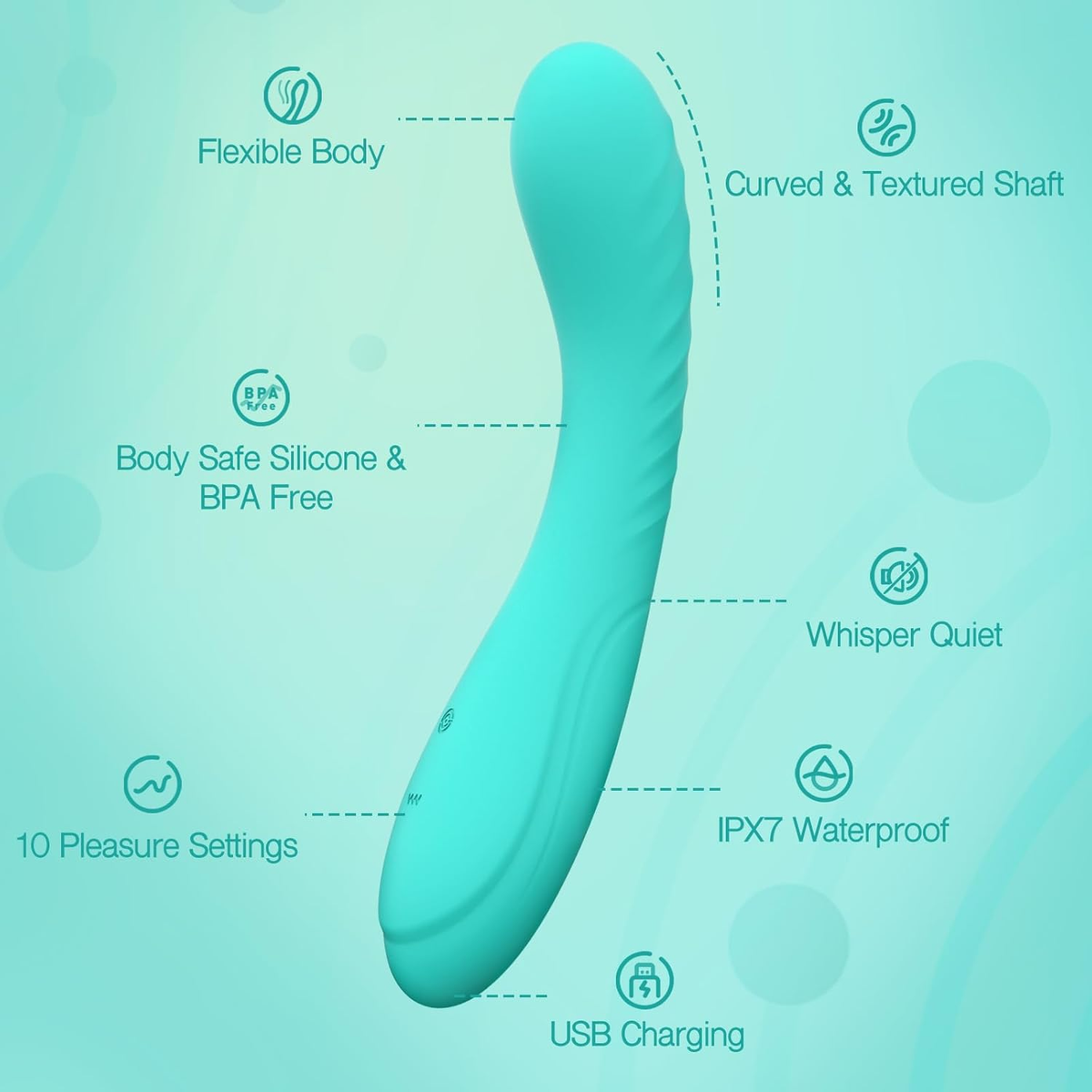 G Vibe G Spot Dildo Vibrator Teal