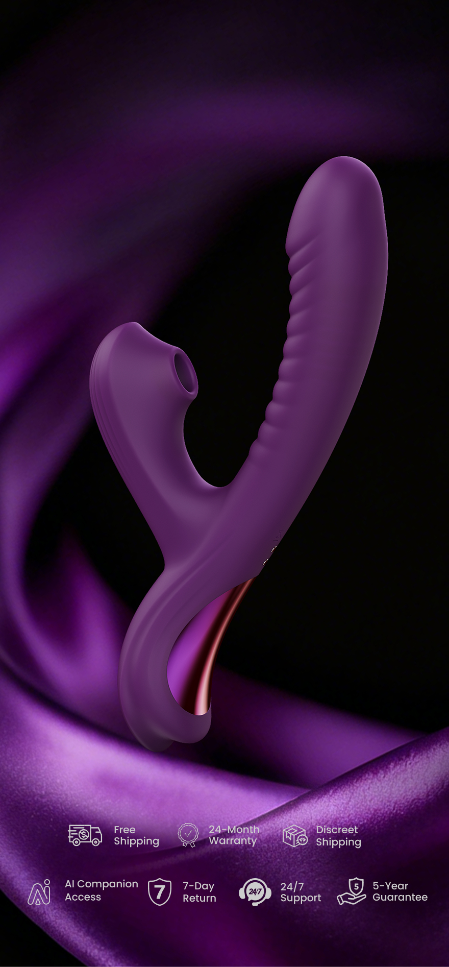 Beta AI Rabbit | Purple Sucking, Swing & G-Spot Vibrator Beta AI Rabbit | Purple Sucking, Swing & G-Spot Vibrator