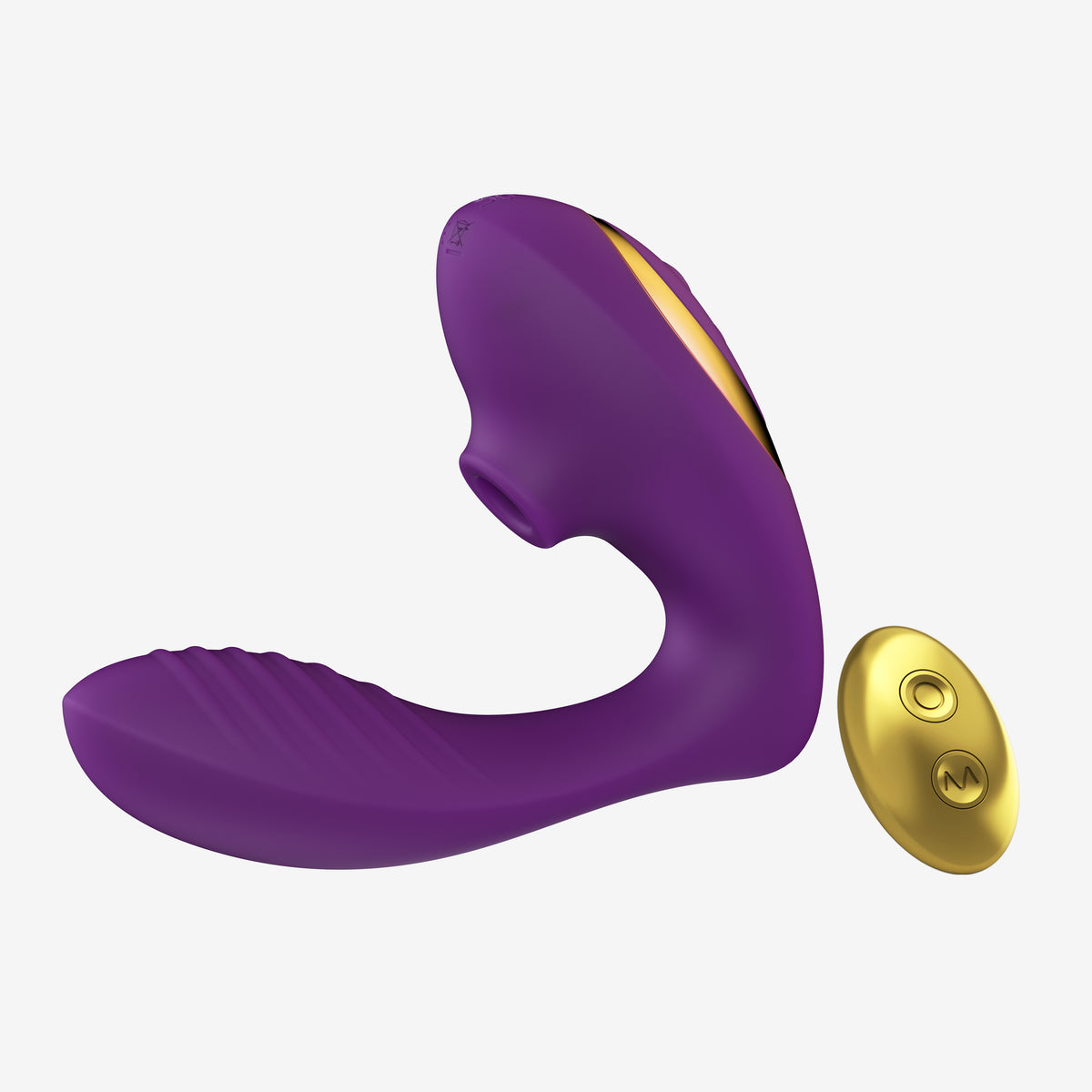 Purple OG 2 clitoral sucking vibrator with gold controls