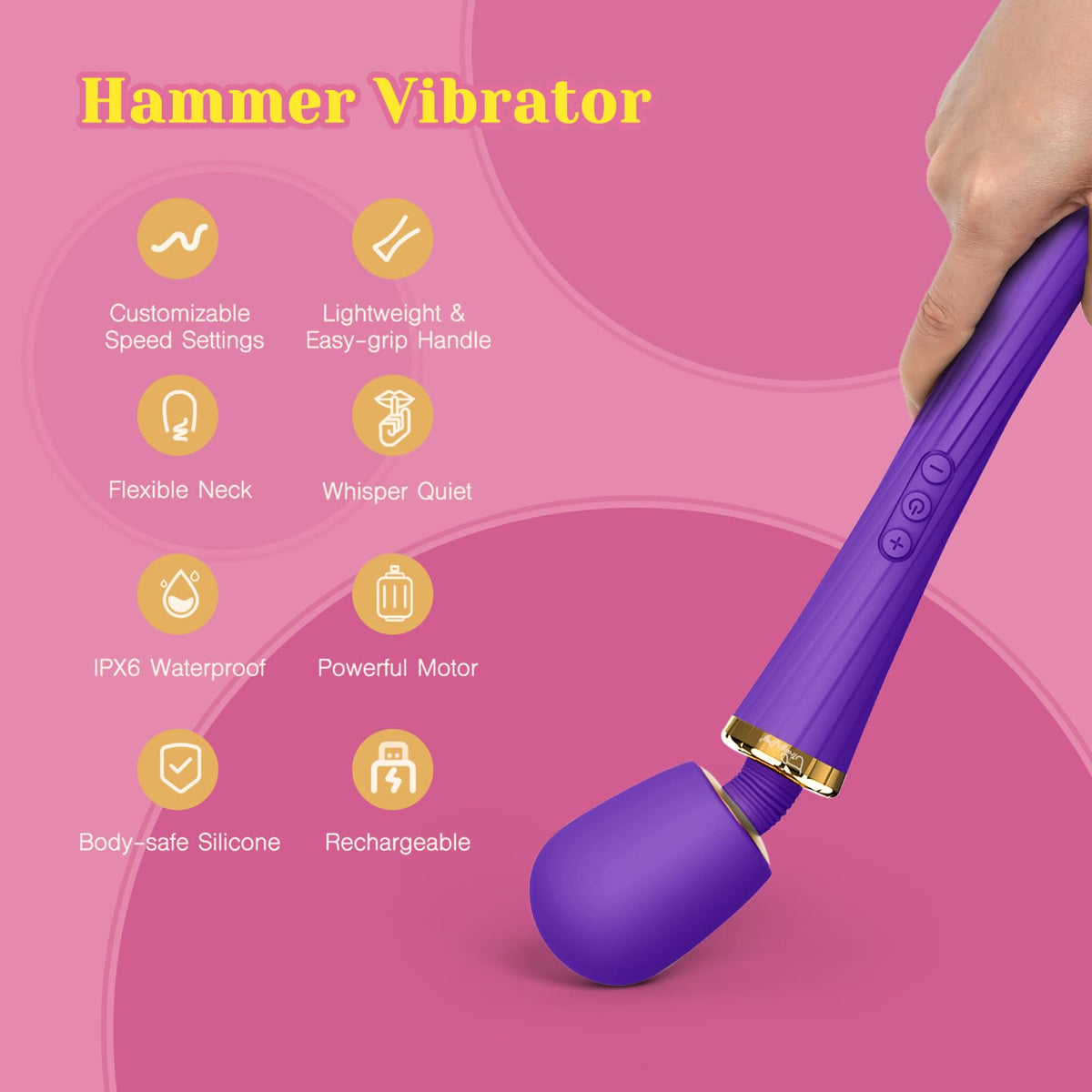 Vibrador Hammer Wand morado (B2B)