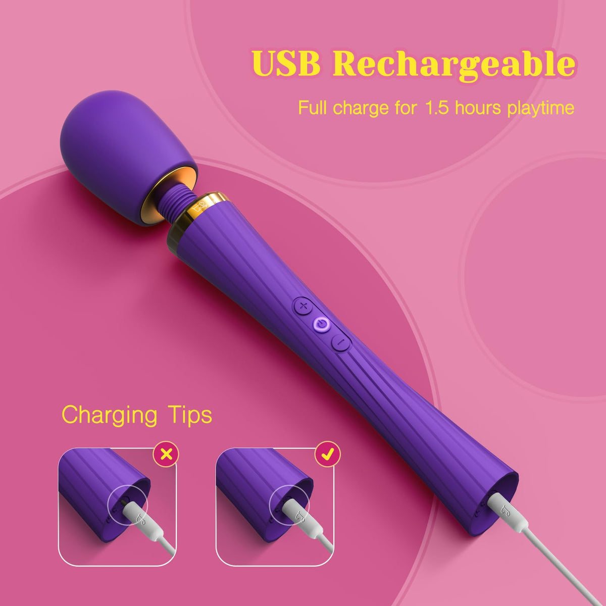 Vibrador Hammer Wand morado (B2B)-8
