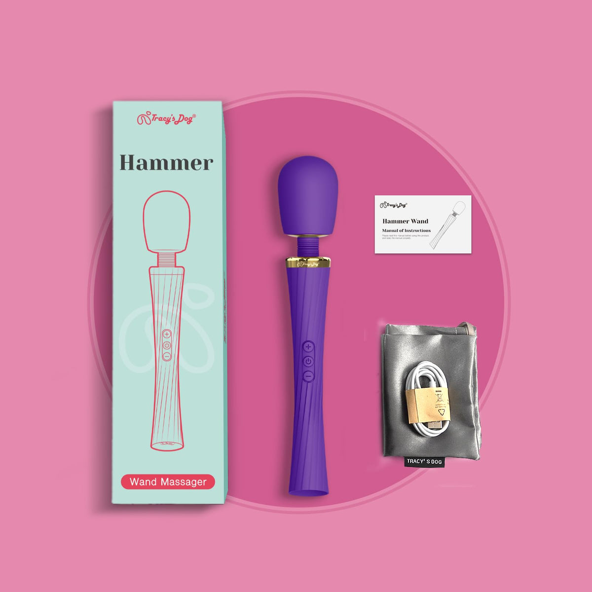 Vibrador Hammer Wand morado (B2B)-9
