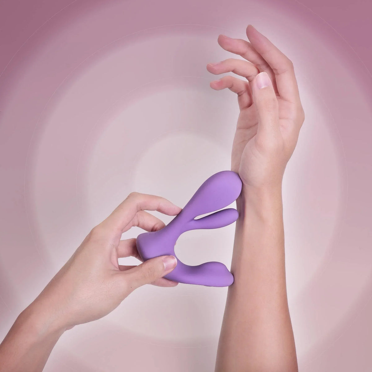 Purple wearable swing vibrator for dual clitoral and vaginal stimulation