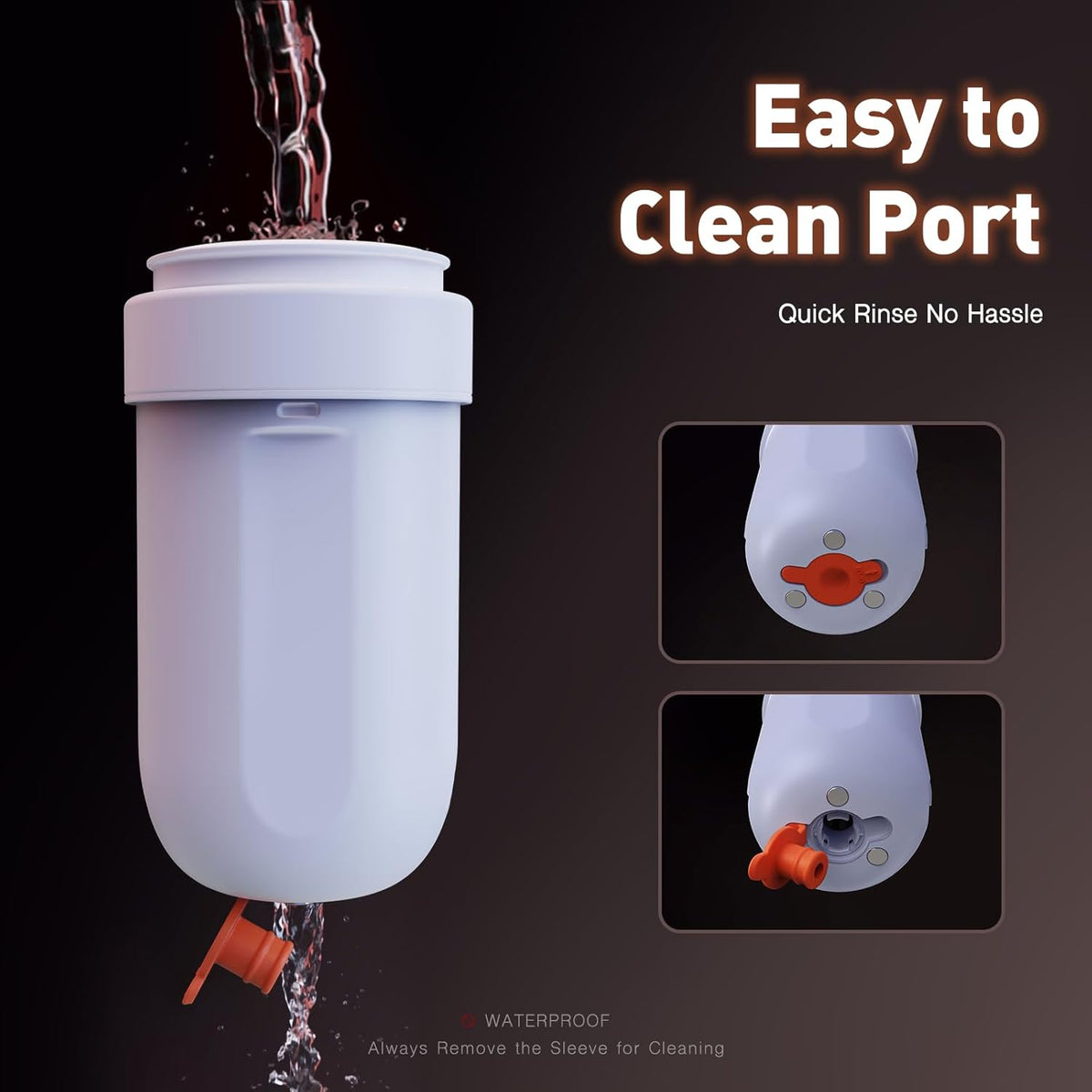 TriggerX penis pump stroker with easy-clean port and waterproof sleeve