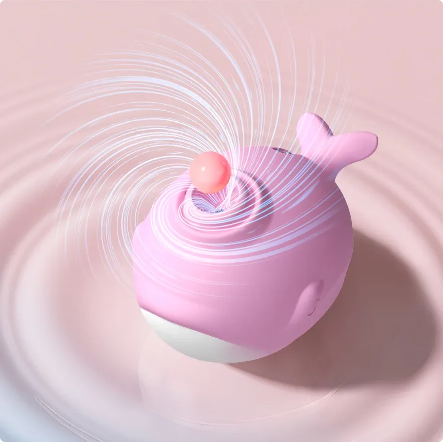 Pink whale-shaped clitoral sucker with deep suction design, silicone body, USB rechargeable, waterproof