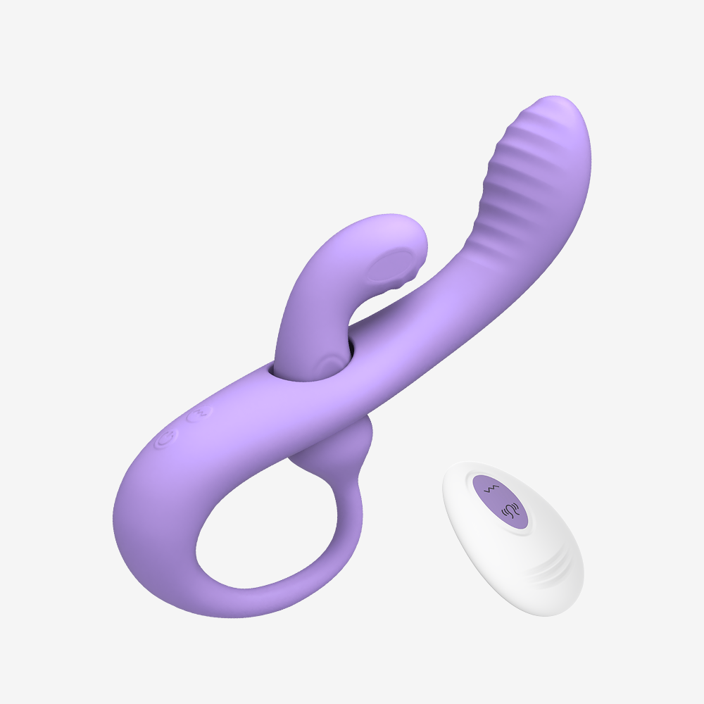 Purple transformable rabbit vibrator with remote control