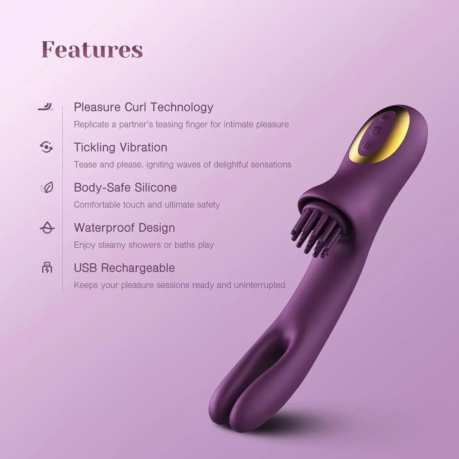 Purple Clitoral Tickling Vibrator | Dual-Prong Design Purple Clitoral Tickling Vibrator | Dual-Prong Design