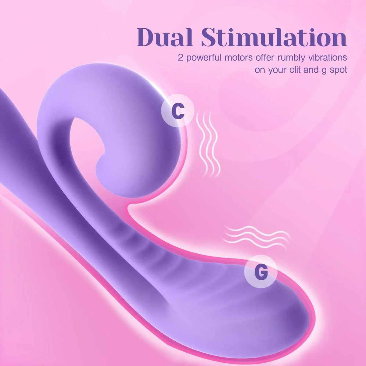 Lilac rabbit vibrator with dual stimulation for clitoral and G-spot pleasure, silicone finish