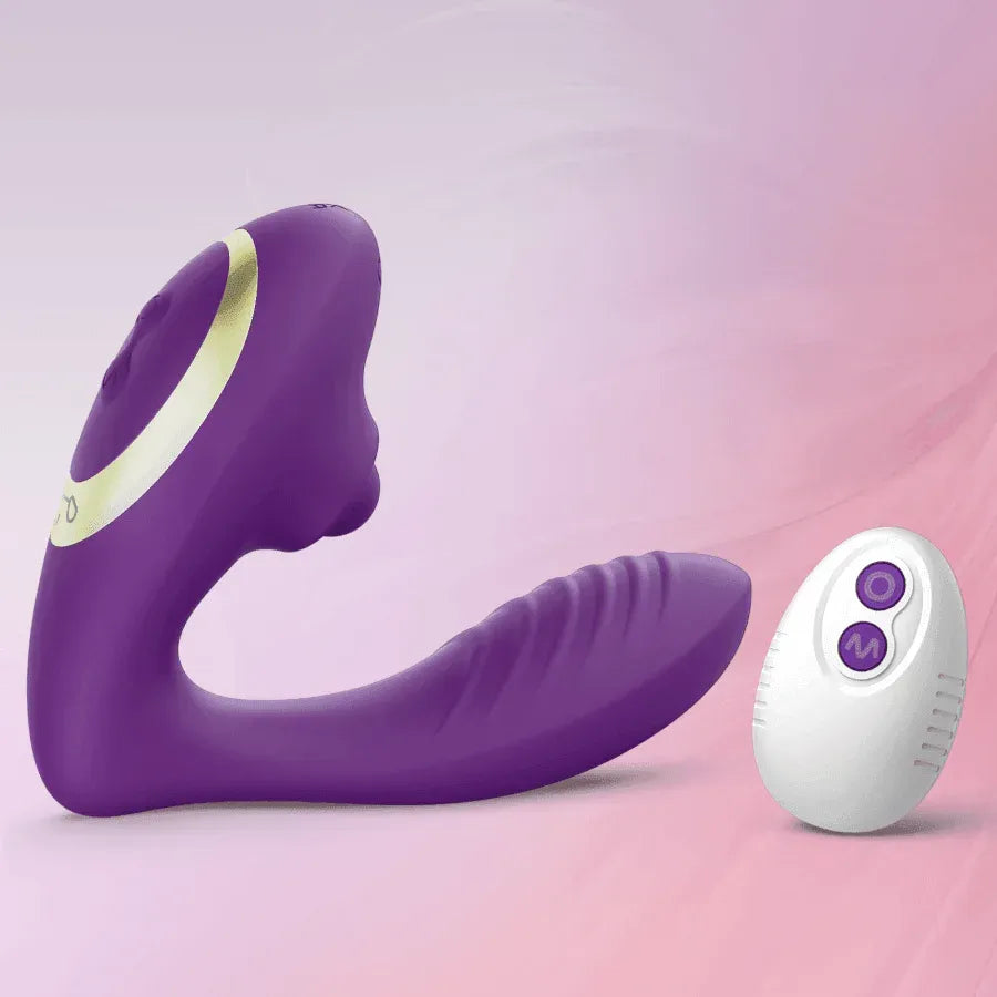 Purple OG POP clitoral tapping vibrator with white remote controller